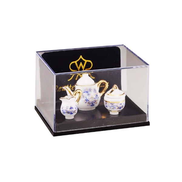 Picture of Tea Pot Set - Blue Onion Gold Design